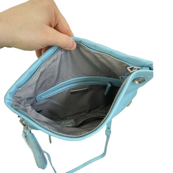 INC International Concepts Purse Fold Over Clutch Shoulder Gwenne Sky Blue NWT - Picture 5 of 6